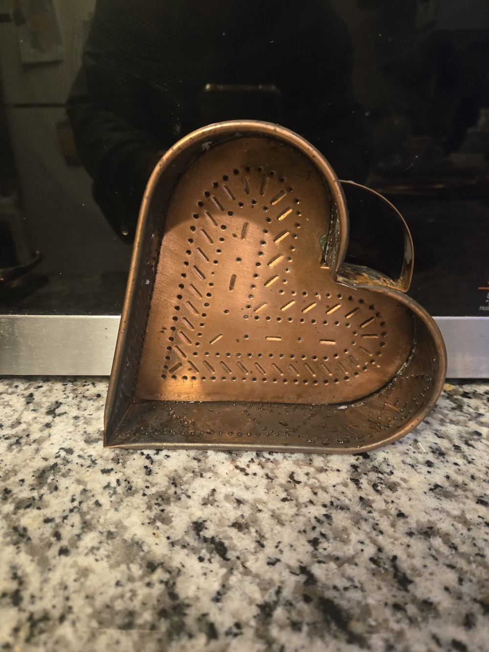 Vintage Copper Punched Hole Heart Mold